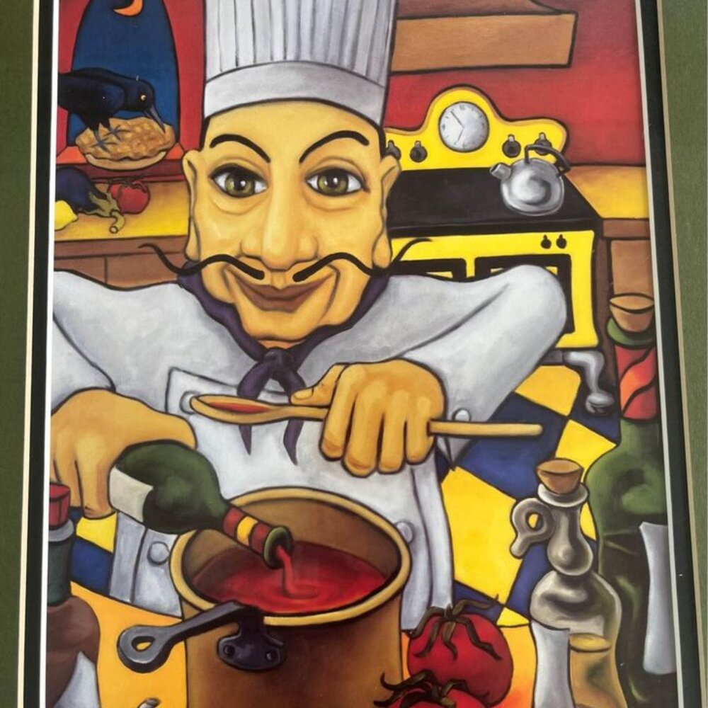 15" X 18" Colorful Bohemian Cajun framed art print by Rafuse/ Boho/Chef/Cajun